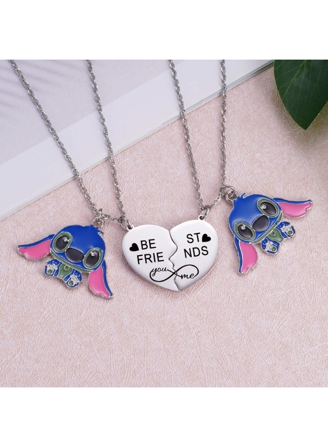 Barakah Best Friend Stitch Necklace, Friendship Matching Heart Necklace for 2 Girls, Lilo and Stitch Jewelry for Friends - Image 2